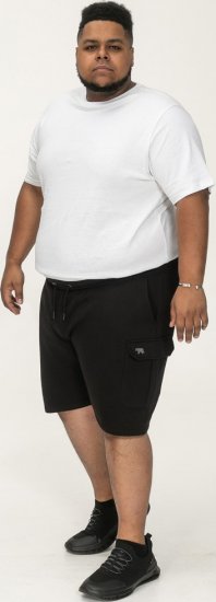 D555 Wigan 2 Elasticated Waist Fleece Cargo Shorts Black - Jogginghosen für herren - Jogginghosen für Herren in großen Größen
