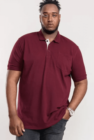 D555 Grant Polo Shirt Maroon - Polo-shirts für herren - Polo-Shirts für Herren in großen Größen