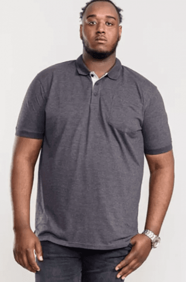 D555 Grant Polo Shirt Charcoal - Polo-shirts für herren - Polo-Shirts für Herren in großen Größen