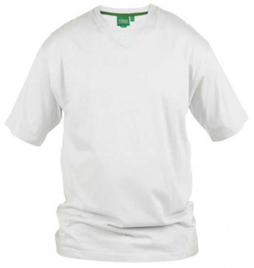 D555 Signature V-Ausschnitt T-shirt Weiß - Herren-T-Shirts - Herren-T-Shirts in großen Größen