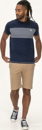 D555 Swansea Cut And Sew Crew Neck T-Shirt Navy - Herren-T-Shirts - Herren-T-Shirts in großen Größen