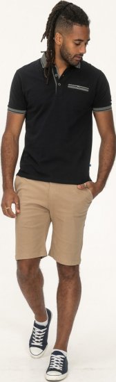 D555 Ilkeston Jacquard Collar & Cuff Short Sleeve Pique Polo Navy - Polo-shirts für herren - Polo-Shirts für Herren in großen Größen