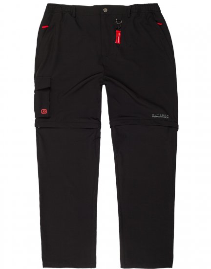 Adamo Tobias Outdoor Zipp-off Pants Black - Sportbekleidung & outdoor - Sportbekleidung in große größen für herren
