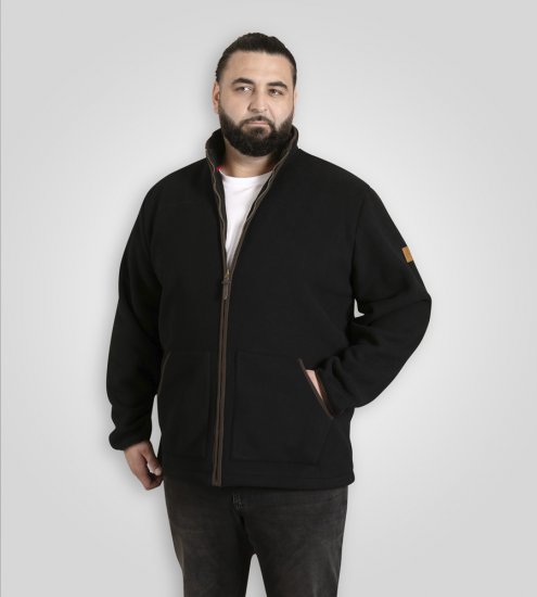 D555 Louth Micro Fleece Jacket with Sherpa Lining Black - Herren jacken - Herren Jacken in großen Größen