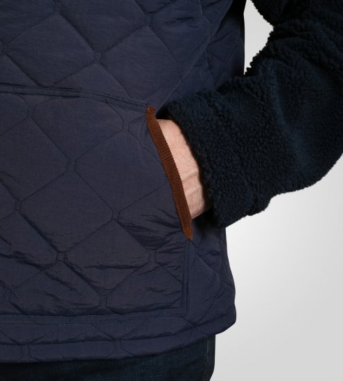 D555 Northampton Hybrid Sherpa Quilted Micro Fleece Jacket Navy - Herren jacken - Herren Jacken in großen Größen