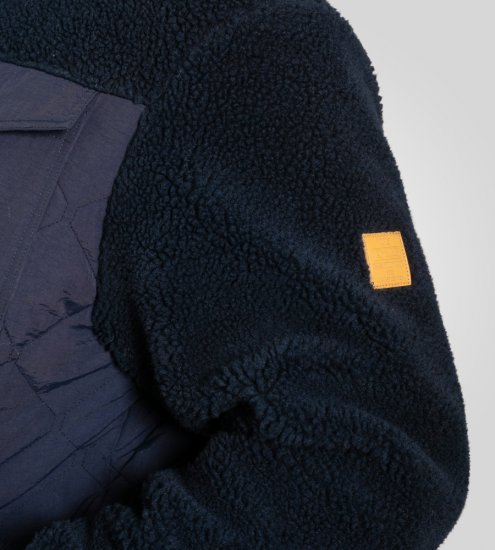 D555 Northampton Hybrid Sherpa Quilted Micro Fleece Jacket Navy - Herren jacken - Herren Jacken in großen Größen