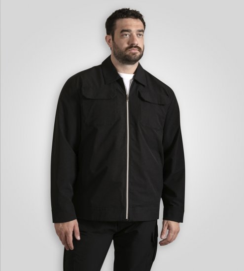 D555 Wimbledon Couture Stretch Jacket with Zipper Black TALL SIZE - Herren jacken - Herren Jacken in großen Größen
