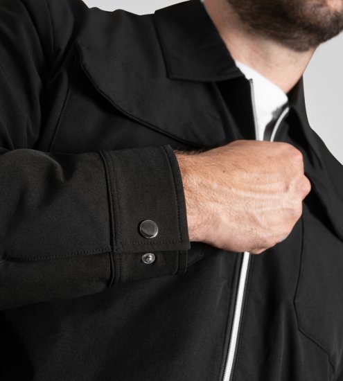 D555 Wimbledon Couture Stretch Jacket with Zipper Black TALL SIZE - Herren jacken - Herren Jacken in großen Größen
