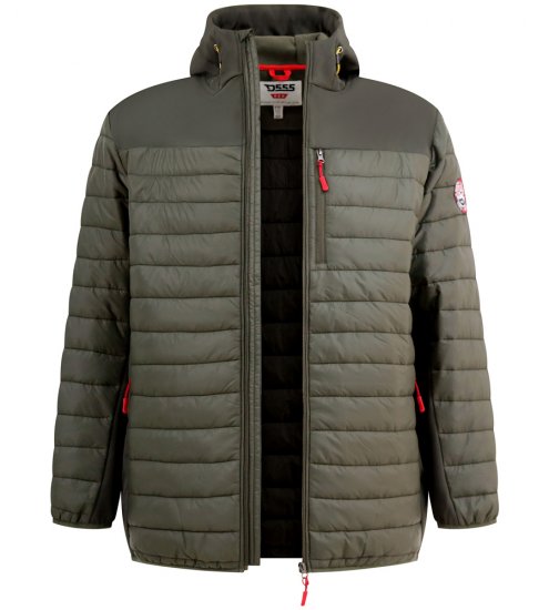 D555 Northfield Hybrid-Softshelljacke mit Kapuze Khaki - Herren jacken - Herren Jacken in großen Größen