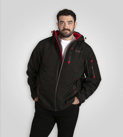 D555 Fretwell Padded Softshell Jacket with Detachable Hood Black - Herren jacken - Herren Jacken in großen Größen