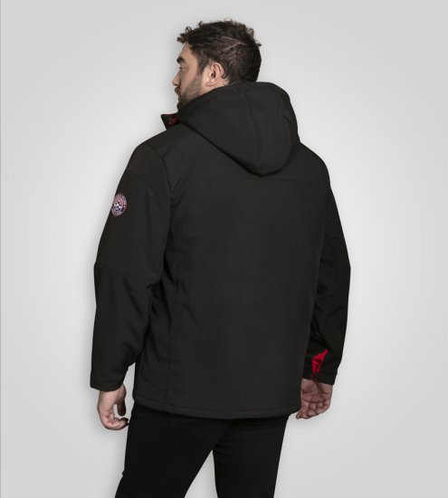D555 Fretwell Padded Softshell Jacket with Detachable Hood Black - Herren jacken - Herren Jacken in großen Größen