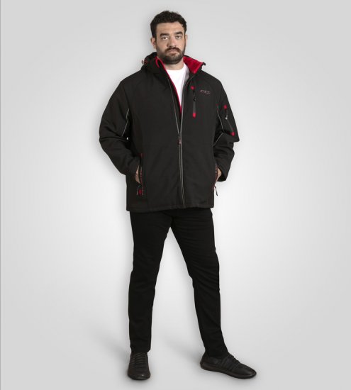 D555 Fretwell Padded Softshell Jacket with Detachable Hood Black - Herren jacken - Herren Jacken in großen Größen