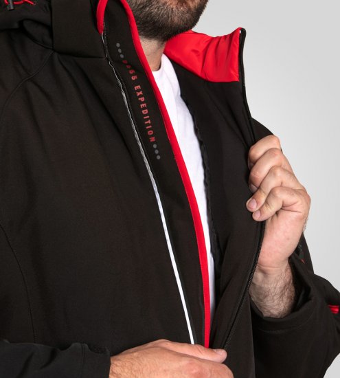 D555 Fretwell Padded Softshell Jacket with Detachable Hood Black - Herren jacken - Herren Jacken in großen Größen