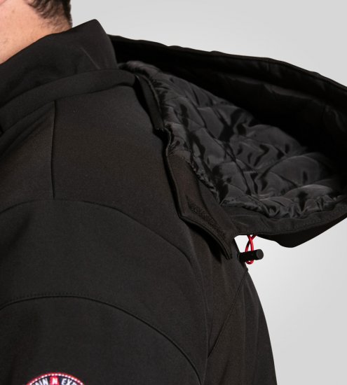 D555 Fretwell Padded Softshell Jacket with Detachable Hood Black - Herren jacken - Herren Jacken in großen Größen