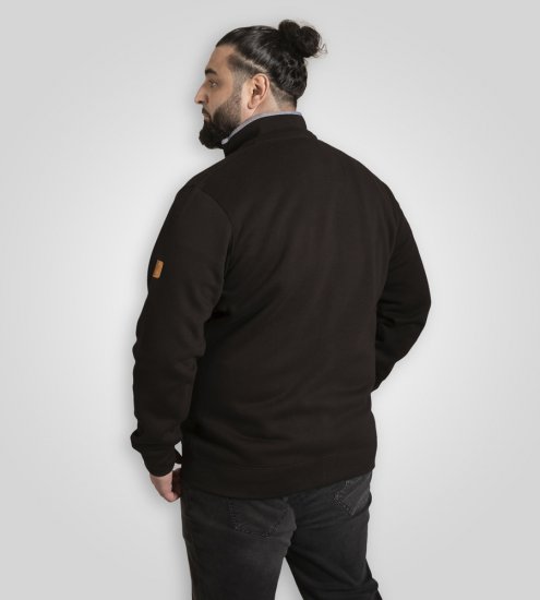 D555 Russel Fleece Sweatshirt with Chest Embroidery Black - Herren-sweater und -hoodies - Herren-Sweater und -Hoodies in großen Größen
