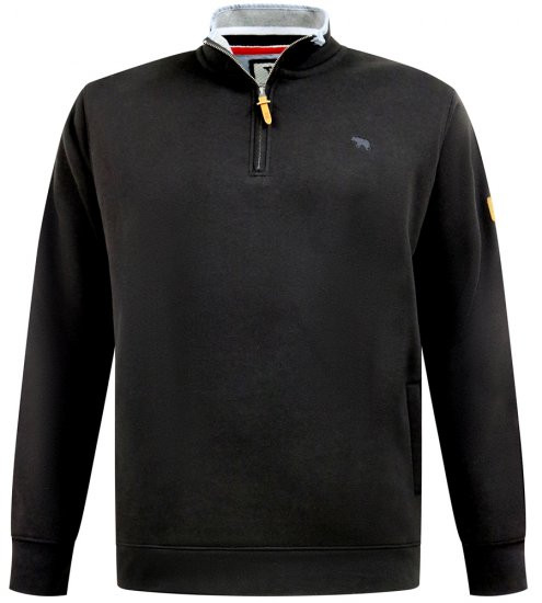 D555 Russel Fleece Sweatshirt with Chest Embroidery Black - Herren-sweater und -hoodies - Herren-Sweater und -Hoodies in großen Größen