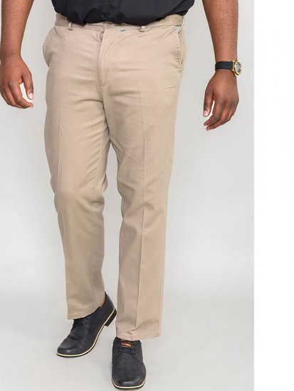 D555 Bruno Stretch Chino pants with Extenda Waist Beige - Herren-jeans & -hosen - Herren-Jeans & -Hosen in großen Größen