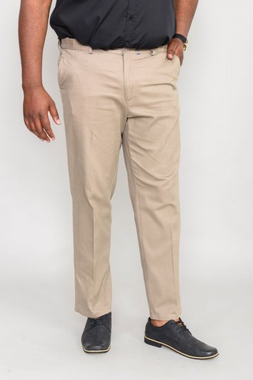 D555 Bruno Stretch Chino pants with Extenda Waist Beige - Herren-jeans & -hosen - Herren-Jeans & -Hosen in großen Größen