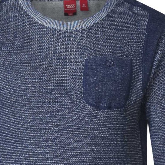 D555 Bryson Crewneck Sweater with Pocket Navy - Herren-sweater und -hoodies - Herren-Sweater und -Hoodies in großen Größen