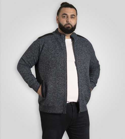 D555 Dereham 1 Strickjacke mit Reißverschluss und Futter Marineblau - Herren-sweater und -hoodies - Herren-Sweater und -Hoodies in großen Größen