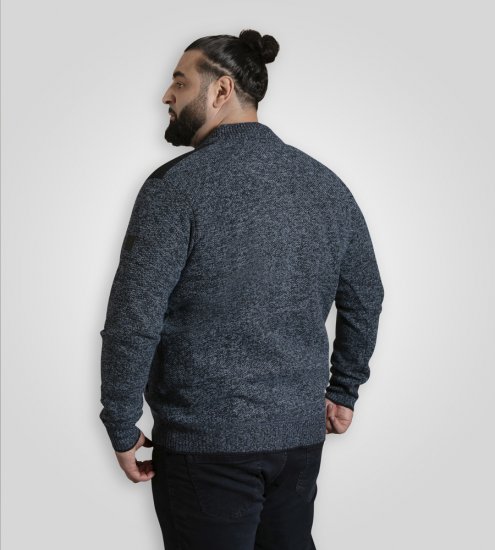 D555 Dereham 1 Strickjacke mit Reißverschluss und Futter Marineblau - Herren-sweater und -hoodies - Herren-Sweater und -Hoodies in großen Größen