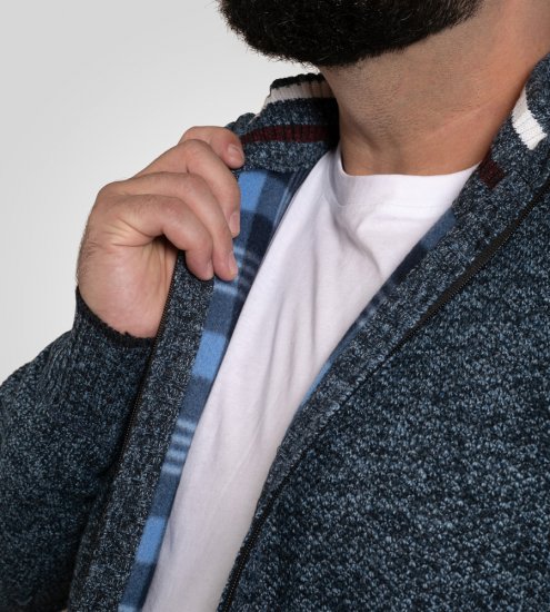 D555 Dereham 1 Strickjacke mit Reißverschluss und Futter Marineblau - Herren-sweater und -hoodies - Herren-Sweater und -Hoodies in großen Größen