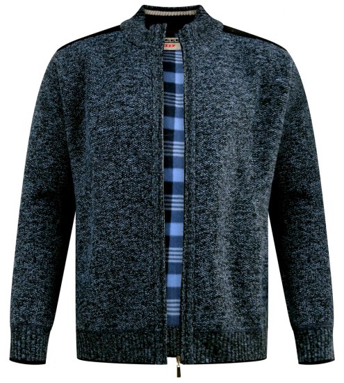 D555 Dereham 1 Strickjacke mit Reißverschluss und Futter Marineblau - Herren-sweater und -hoodies - Herren-Sweater und -Hoodies in großen Größen