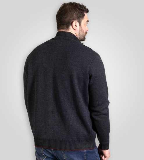 D555 Gillingham Strickjacke mit Reißverschluss und Futter Marineblau - Herren-sweater und -hoodies - Herren-Sweater und -Hoodies in großen Größen