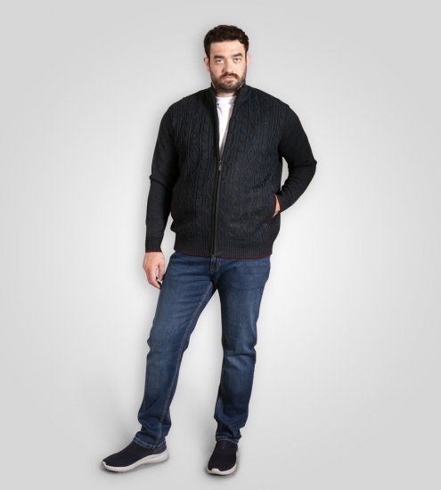 D555 Gillingham Strickjacke mit Reißverschluss und Futter Marineblau - Herren-sweater und -hoodies - Herren-Sweater und -Hoodies in großen Größen