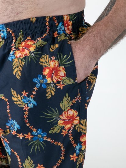 D555 Dawson AO Badeshorts mit Hawaii-Druck Marineblau - Herrenunterwäsche & bademode - Herrenunterwäsche & Bademode in großen Größen