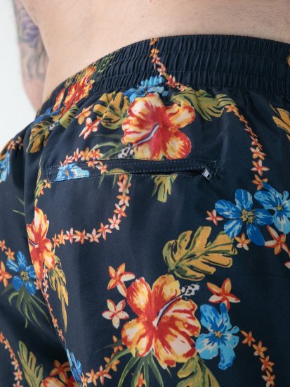 D555 Dawson AO Badeshorts mit Hawaii-Druck Marineblau - Herrenunterwäsche & bademode - Herrenunterwäsche & Bademode in großen Größen