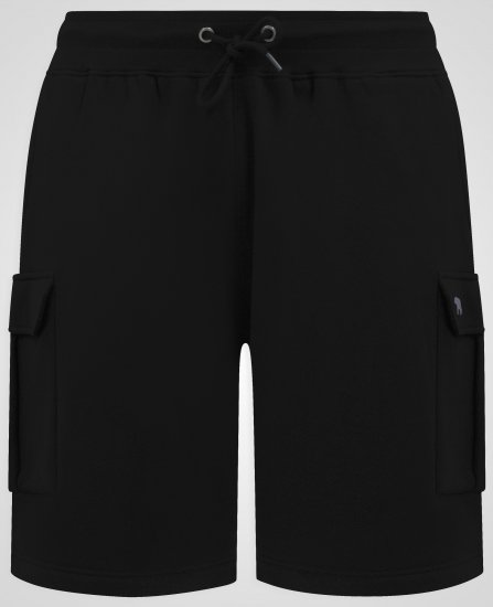 D555 Robinson 1 Fleece Cargo Shorts mit Elastischem Bund Schwarz - Jogginghosen für herren - Jogginghosen für Herren in großen Größen
