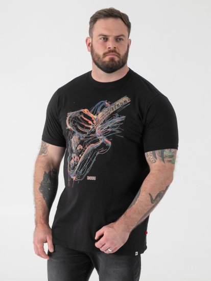 D555 Elliot T-shirt mit Mehrfarbigem Gitarrendruck - Herren-T-Shirts - Herren-T-Shirts in großen Größen