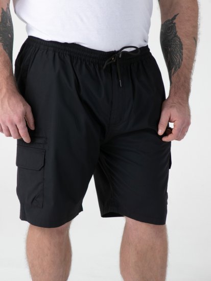 D555 Thomas Stretch Shorts mit Elastischem Bund Schwarz - Herrenshorts - Herrenshorts in großen Größen