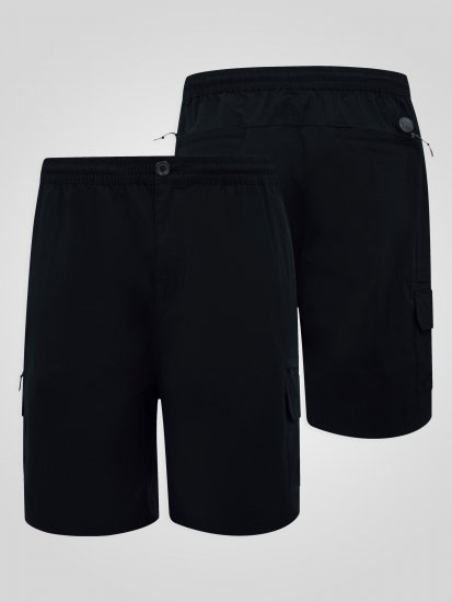 D555 Thomas Stretch Shorts mit Elastischem Bund Schwarz - Herrenshorts - Herrenshorts in großen Größen
