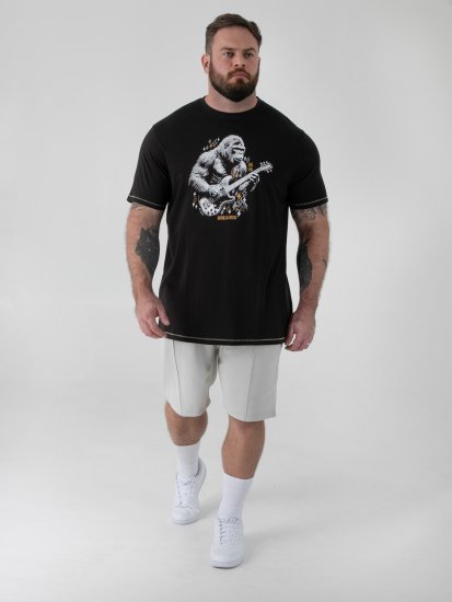 D555 Macfarlan T-shirt mit Gorilladruck Schwarz - Herrenkleidung - Herrenkleidung in großen Größen