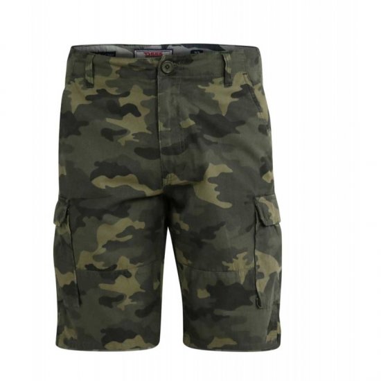 D555 Marty Camo Shorts Green - Herrenshorts - Herrenshorts in großen Größen