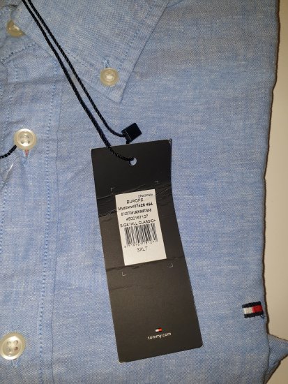 Tommy Hilfiger Cotton/linen Short Sleeve Shirt Blue - Motleys verrückter April-Sale - 