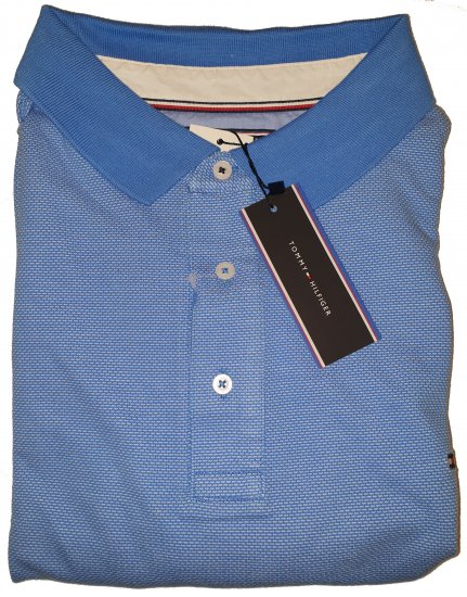 Tommy Hilfiger Jacquard Structure Polo Blue - Motleys verrückter April-Sale - 