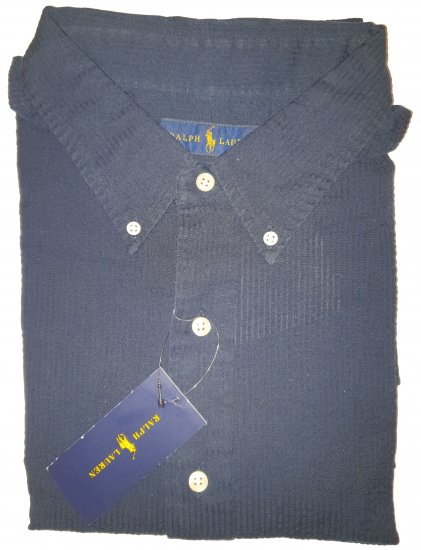 Polo Ralph Lauren TC7I Navy Short Sleeve Shirt - Motleys verrückter April-Sale - 