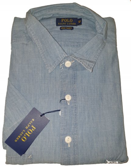 Polo Ralph Lauren TC7E Short Sleeve Shirt Lite Indigo - Motleys verrückter April-Sale - 