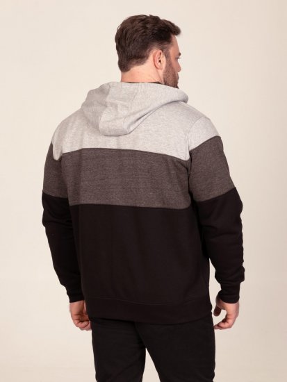 D555 Fitzgerald Zip Through Hoody With Cut & Sew Panels Schwarz - Herren-sweater und -hoodies - Herren-Sweater und -Hoodies in großen Größen