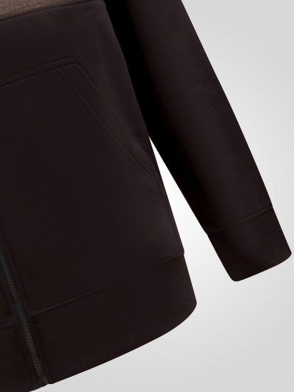D555 Fitzgerald Zip Through Hoody With Cut & Sew Panels Schwarz - Herren-sweater und -hoodies - Herren-Sweater und -Hoodies in großen Größen