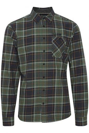 Blend Checked Long Sleeve Shirt Green - Herrenhemden - Herrenhemden in großen Größen