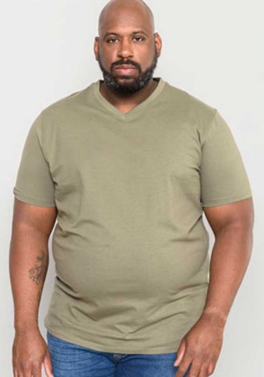 D555 Signature V-neck T-shirt Khaki - Herren-T-Shirts - Herren-T-Shirts in großen Größen