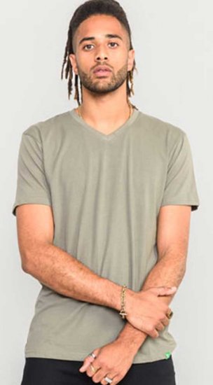 D555 Signature V-neck T-shirt Khaki - Herren-T-Shirts - Herren-T-Shirts in großen Größen