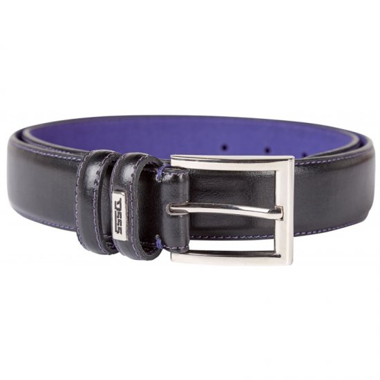 D555 Rodger Leather Belt Black, 3,5cm - Lange Gürtel für Männer - Lange Gürtel für Männer