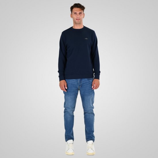 Double Outfitters MTOP-1141 Sweatshirt Navyblau - Herren-sweater und -hoodies - Herren-Sweater und -Hoodies in großen Größen