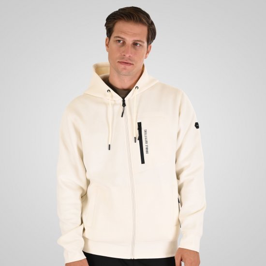Double Outfitters MTOP-1160 Kapuzenjacke mit Reißverschluss Weiß - Herren-sweater und -hoodies - Herren-Sweater und -Hoodies in großen Größen