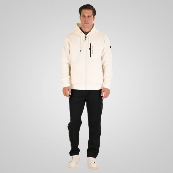 Double Outfitters MTOP-1160 Kapuzenjacke mit Reißverschluss Weiß - Herren-sweater und -hoodies - Herren-Sweater und -Hoodies in großen Größen